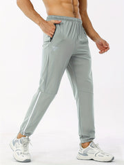 Stretch Elastic Waist Joggers Zipper Pockets Men s Pants Gym Workout