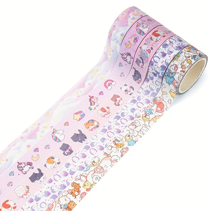 Cartoon Animal Plant Flower Washi Tape DIY Decorative 1.5m