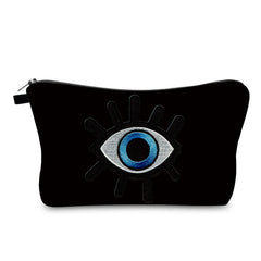 Eye Printed Cosmetic Pouch for Women - Roomy Makeup Bag with Zipper