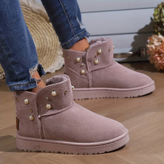 Women's Non-slip Medium Tube Snow Shoes Warm Thick Bottom Ankle Shoes