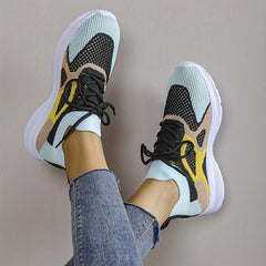 Women's Block Athletic Sneakers Lace up Running Shoes