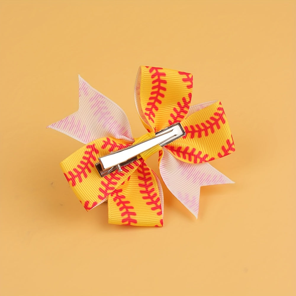 2pcs Children's Bow Hair Clip Set for Sports Hair Accessories