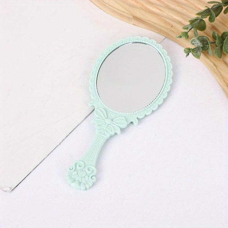 Vintage Handheld Mirror with Handle - Makeup Travel Vanity - Girls Women