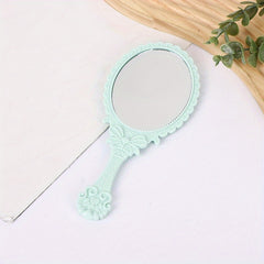 Vintage Handheld Mirror with Handle - Makeup Travel Vanity - Girls Women