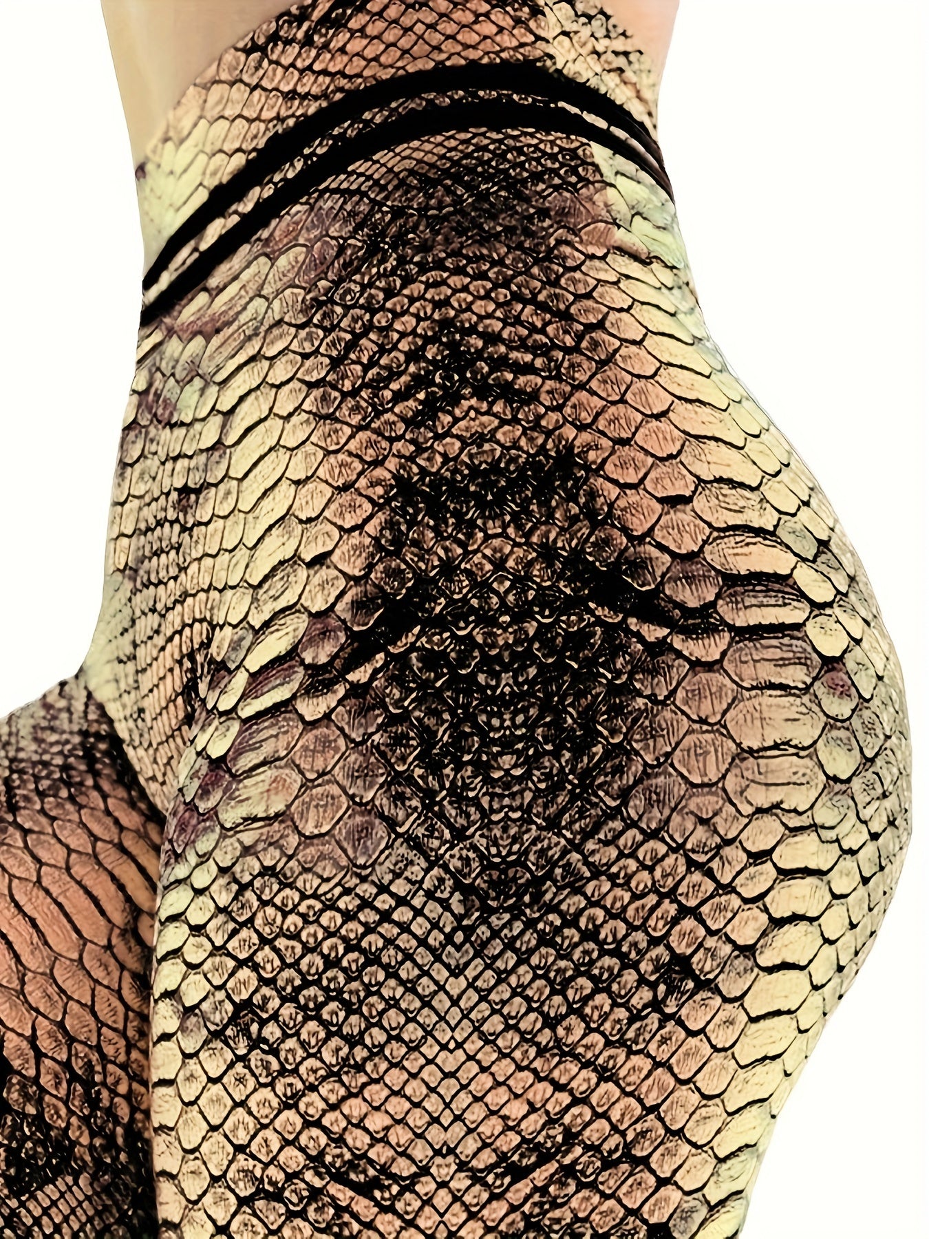 Snakeskin Print High Waist Yoga Legging Women's Activewear