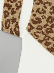 Leopard Print V Neck Sweater