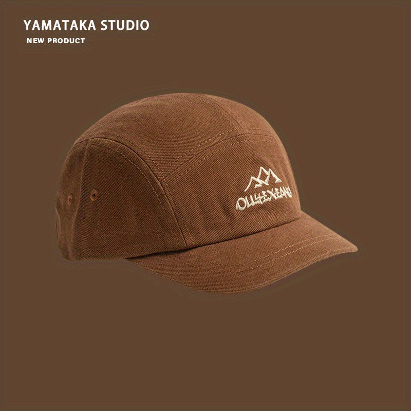 Brown Cotton Adjustable Mens Peaked Cap for Outdoor Activities