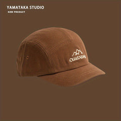 Brown Cotton Adjustable Mens Peaked Cap for Outdoor Activities