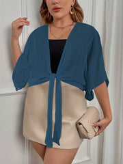 Casual Cardigan Women's Plus Solid Bat Sleeve Thin Summer Cardigan
