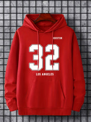 Number 32 Print Hoodie For Men Casual Graphic Pullover Hooded Sweatshirt