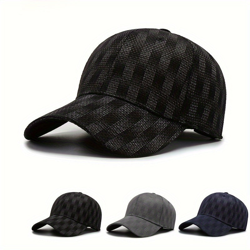 Plaid Baseball Cap Outdoor Sun Hat Men Women