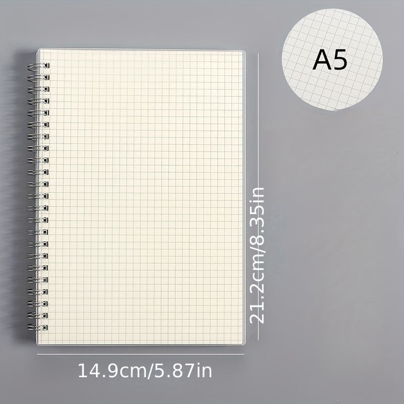 1PC Grid Horizontal Line Blank PP Frosted Student Coil Notebook