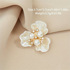 10pcs Flower Hair Piece Pearl Rhinestone Bridal Wedding Accessory