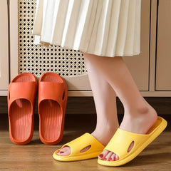 Women's Solid Pillow Slides Open Toe Non slip Home Slide Shoes