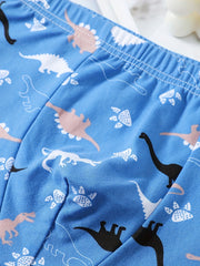 5pcs Boy's Boxer Briefs Dinosaurs Print Multiple Colors Elastic Waist Shorts