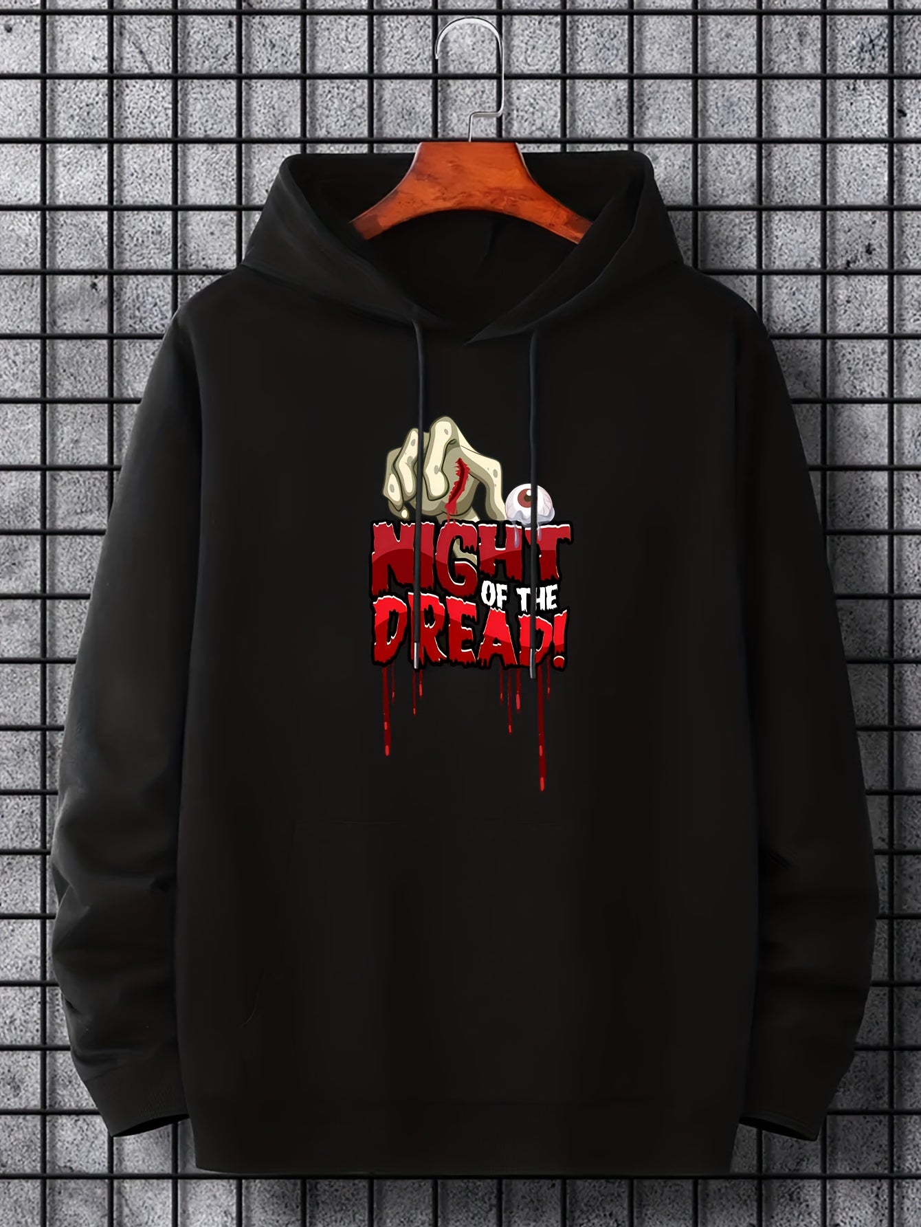 Dread Men's Halloween Print Hoodie Stretch Drawstring Sweatshirt