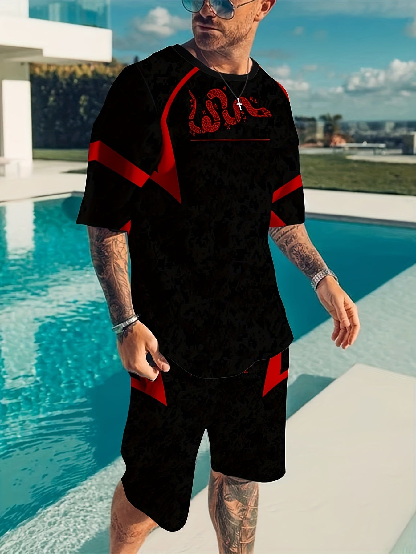 Men's 2 Piece Comfy T-shirt & Shorts Set for Summer