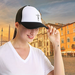 Faith Cross Print Baseball Cap Unisex Solid Sunshade Dad Hats