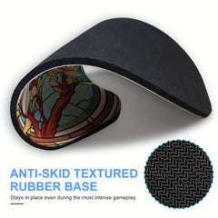 Stained Glass Floral Round Mouse Pad 7.87 Inch