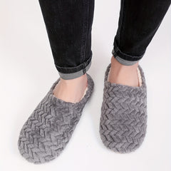 Soft Plush Cozy House Slippers Anti-skid Slip-on Shoes for Men