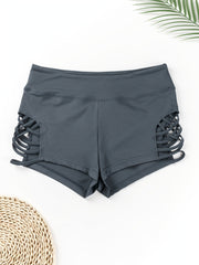 Cut Out Criss Cross High Rise Fitness Shorts