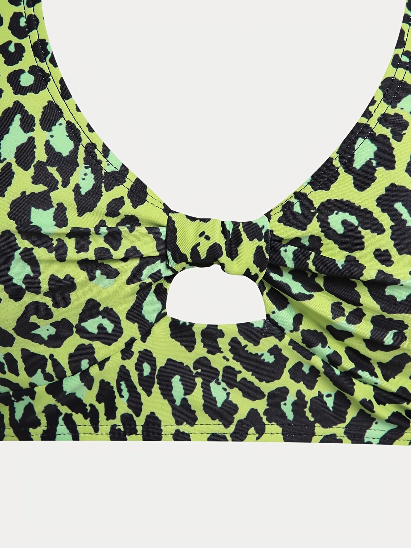 Leopard Print Cut Out Bra & High Rise Panty Swimsuit Set
