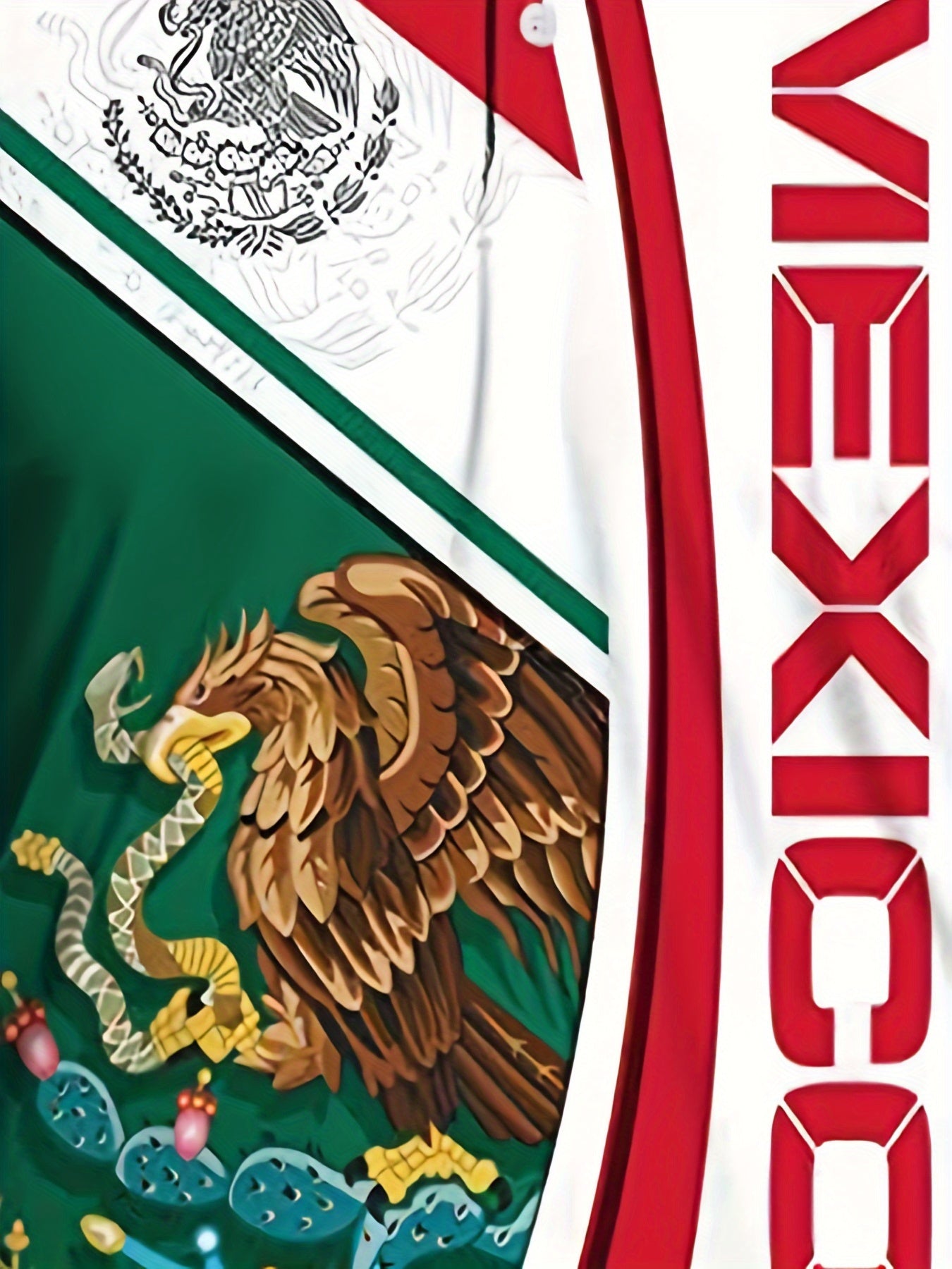 MEXICO Eagle Snake Pattern Men's Casual Fit Shirt