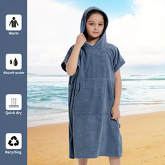 Kid's Changing Towel Robe Absorbent Quick Dry Surf Poncho Microfiber Bath Towels