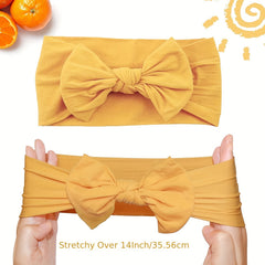 18pcs Colorful Bow Nylon Elastic Headbands for Baby Girls