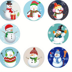 500pcs Christmas Snowman Reward Stickers Roll Self-adhesive Labels
