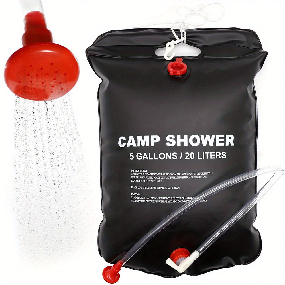 20L Solar Portable Camping Shower Bag with Hose & Shower Head
