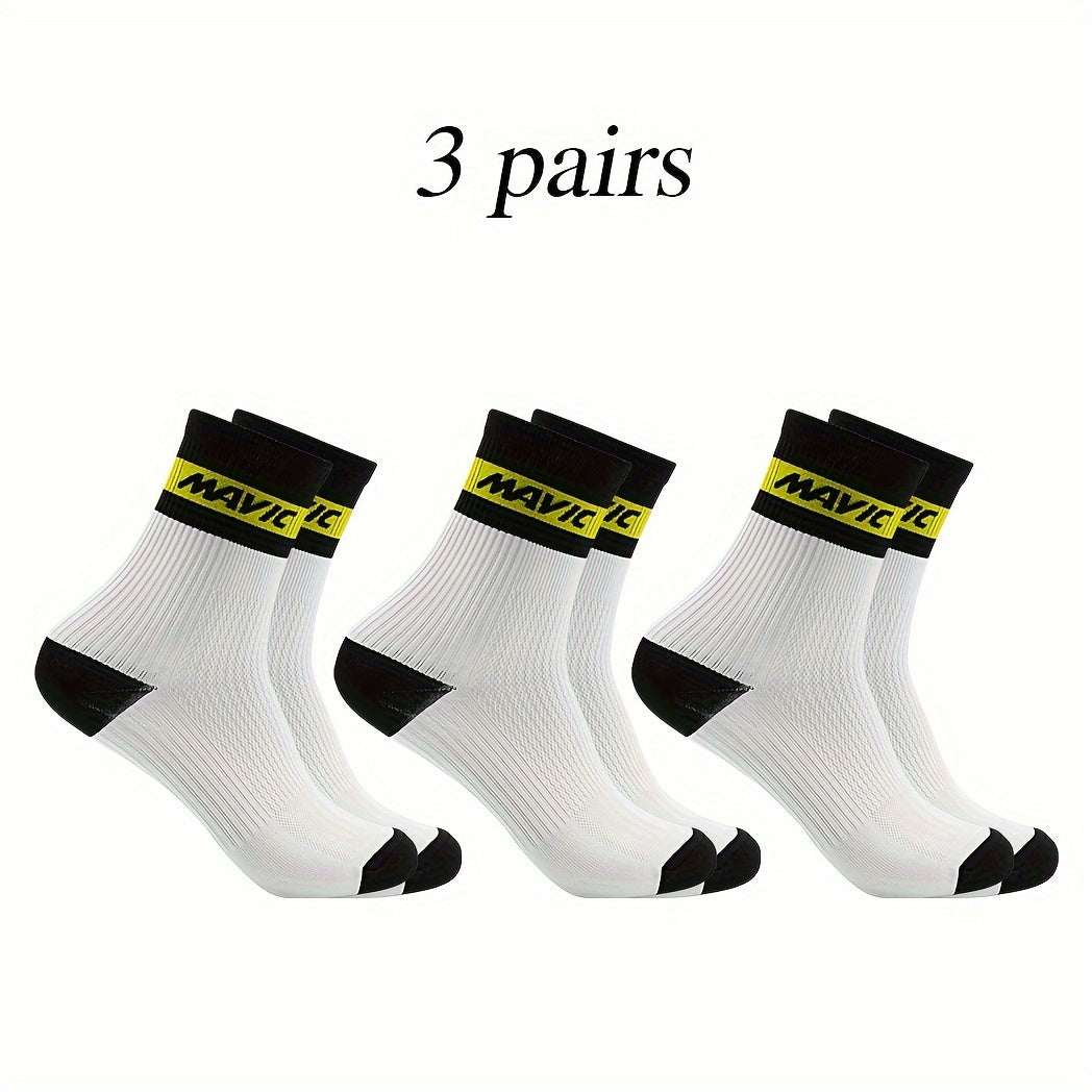 3 Pairs Men's Crew Sport Socks Sweat Absorbing Nylon Blend Comfy Breathable