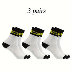 3 Pairs Men's Crew Sport Socks Sweat Absorbing Nylon Blend Comfy Breathable