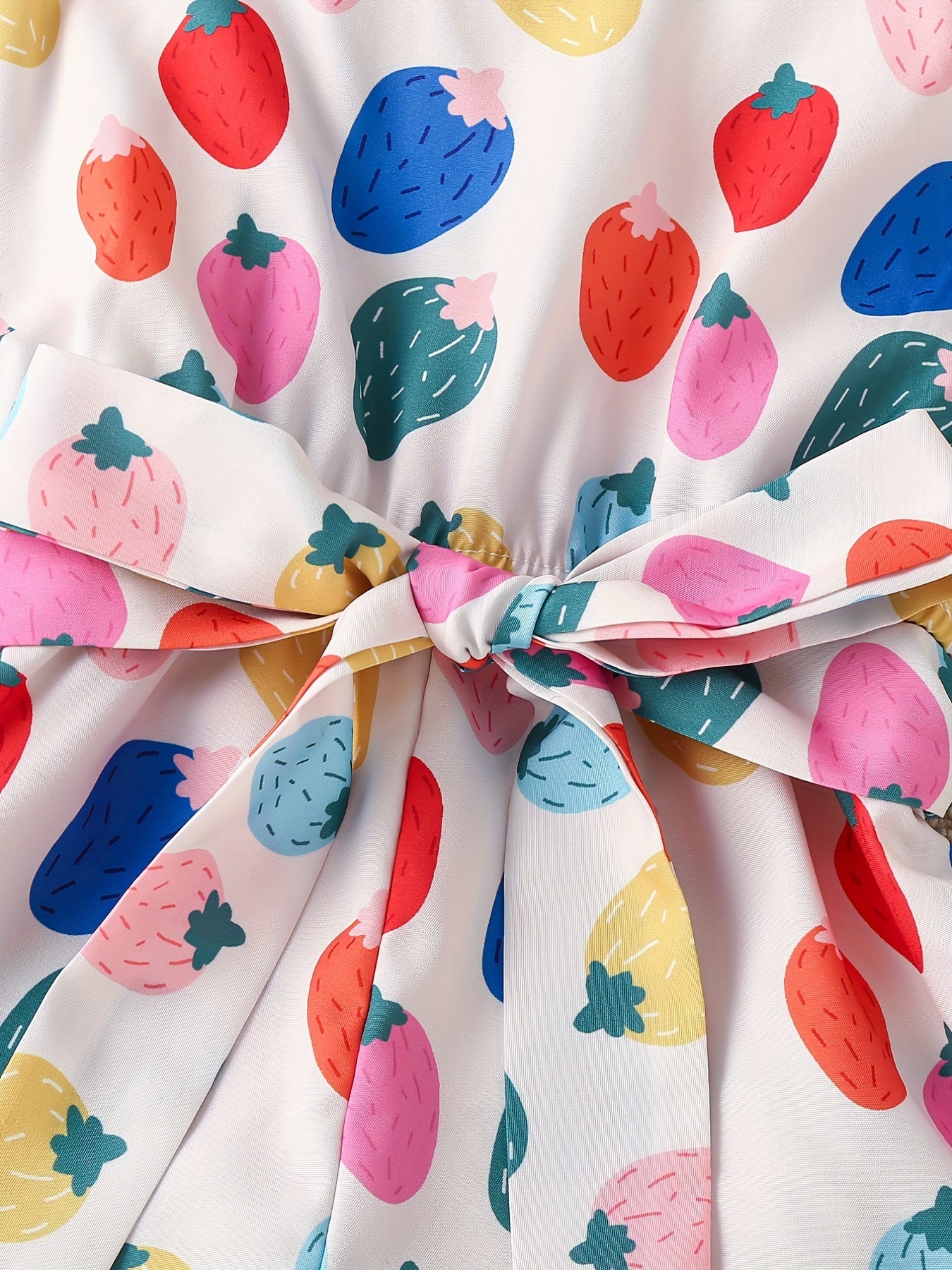 Girls Strawberry Print Suspender Jumpsuit Toddler Kids Summer