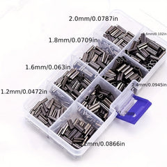 240pcs Fishing Line Crimp Sleeves Double Oval Copper Tubes 1 2 2 6mm