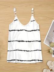 Stripe Print V Neck Cami Top