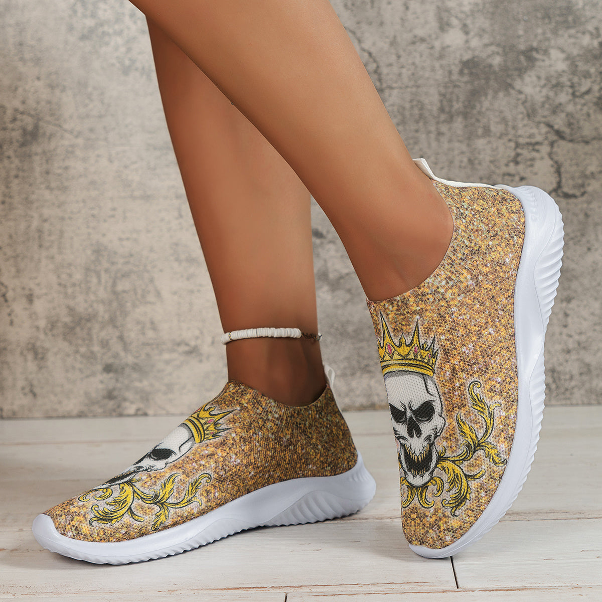 Women's Skull Pattern Sneakers Halloween Trainers