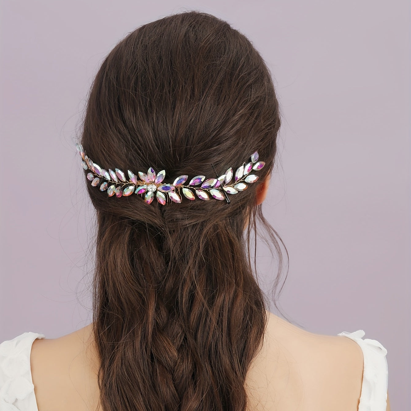 Crystal Hair Comb Back Head Insert Comb Head Jewelry