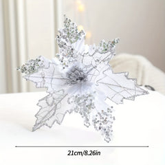 Christmas Tree Flower Arrangement Sequins Window Scene Decoration