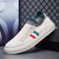 Men's Knitted Breathable Casual Shoes Slip On Sneakers For Traveling Jogging