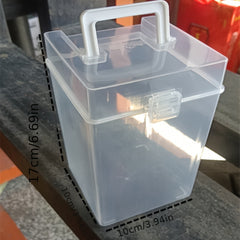 Clear Storage Box Portable Paintbrush Marker Pen Holder Stationery Organizer