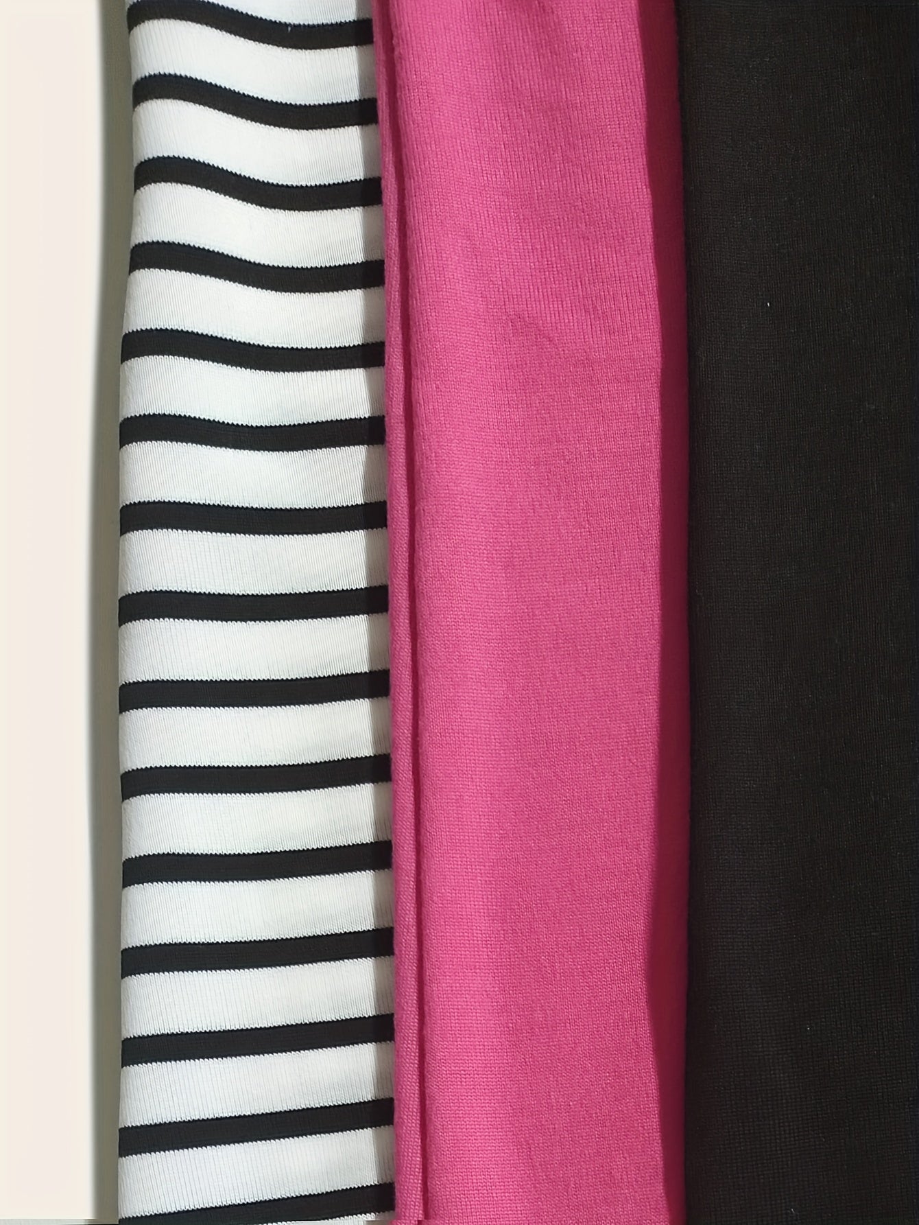 3 Pack Plus Size Lounge Top Set Women's Plus Striped Lace Trim Sleepwear