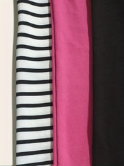 3 Pack Plus Size Lounge Top Set Women's Plus Striped Lace Trim Sleepwear