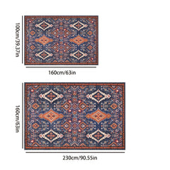 Boho Area Rug Soft Machine Washable Non-Slip Backing Stain Resistant Carpet