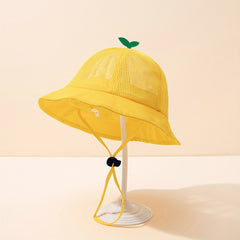 Baby Mesh Bucket Hat Grass Decor Fisherman Strap Sun Wind Rope