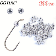 100pcs High Tungsten Fly Tying Beads Silvery Fishing Tackle