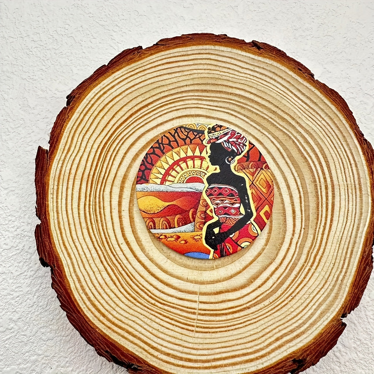 10pcs Wooden Sliced Pendant Earrings Necklace Crafts