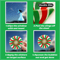 81pcs Christmas Red Green Candy Window Stickers