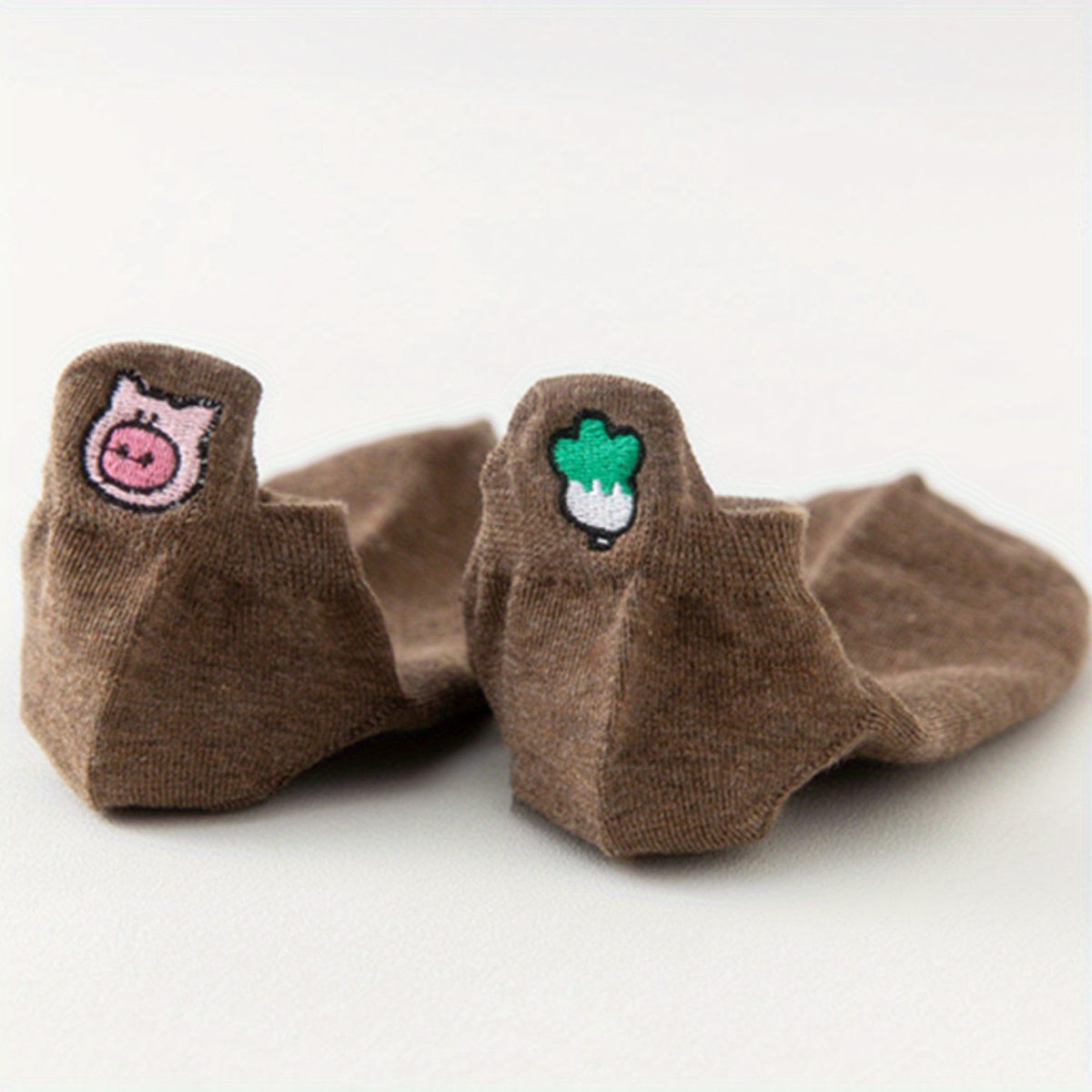 Animal Embroidery Socks Lightweight Ankle Stockings