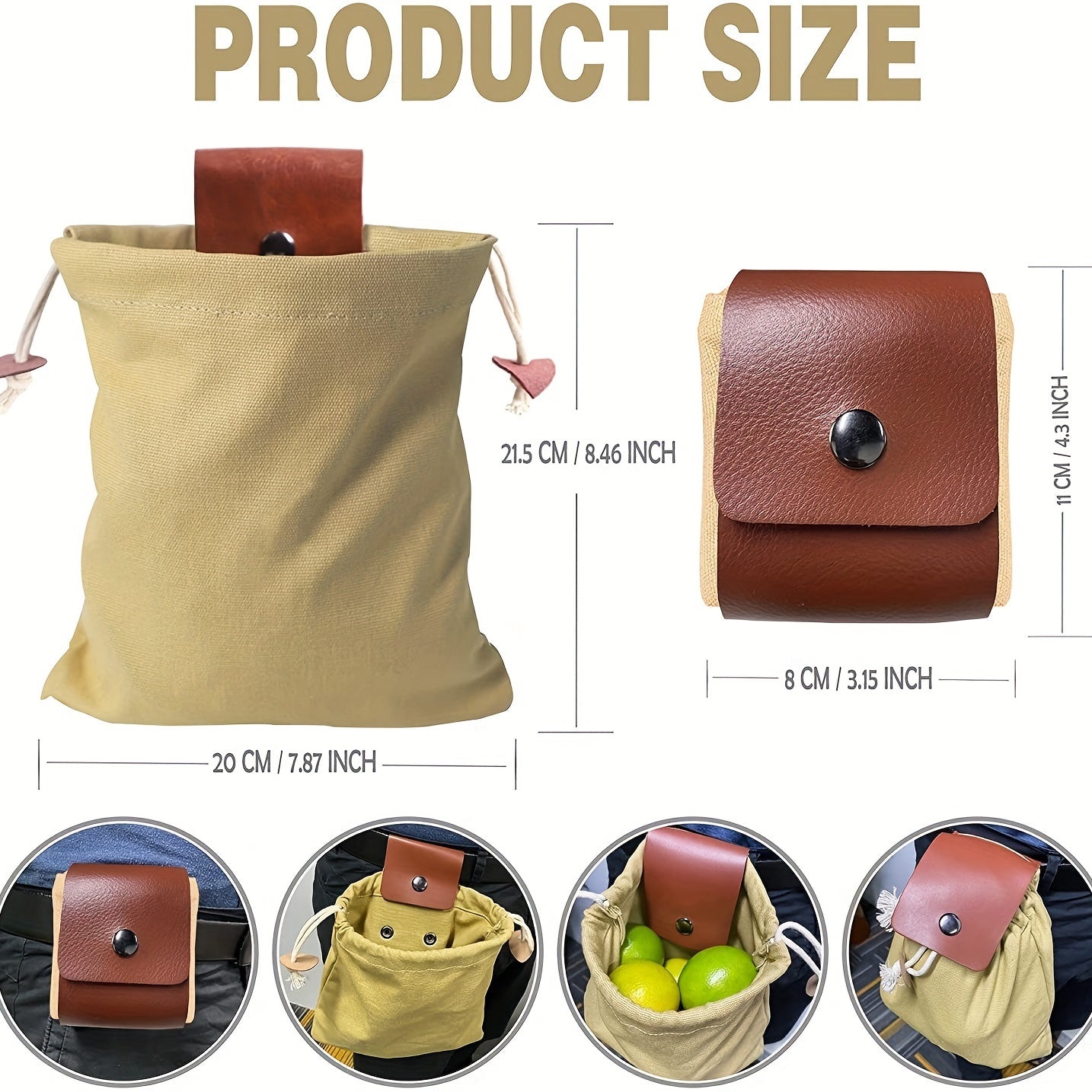 Outdoor Foraging Bag Fruit Picking Waist Hanging Bundle Pockets